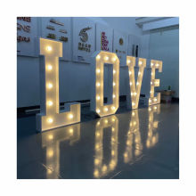 Custom made metal bulb event decor signs large signage light up decorated alphabet marquee letters